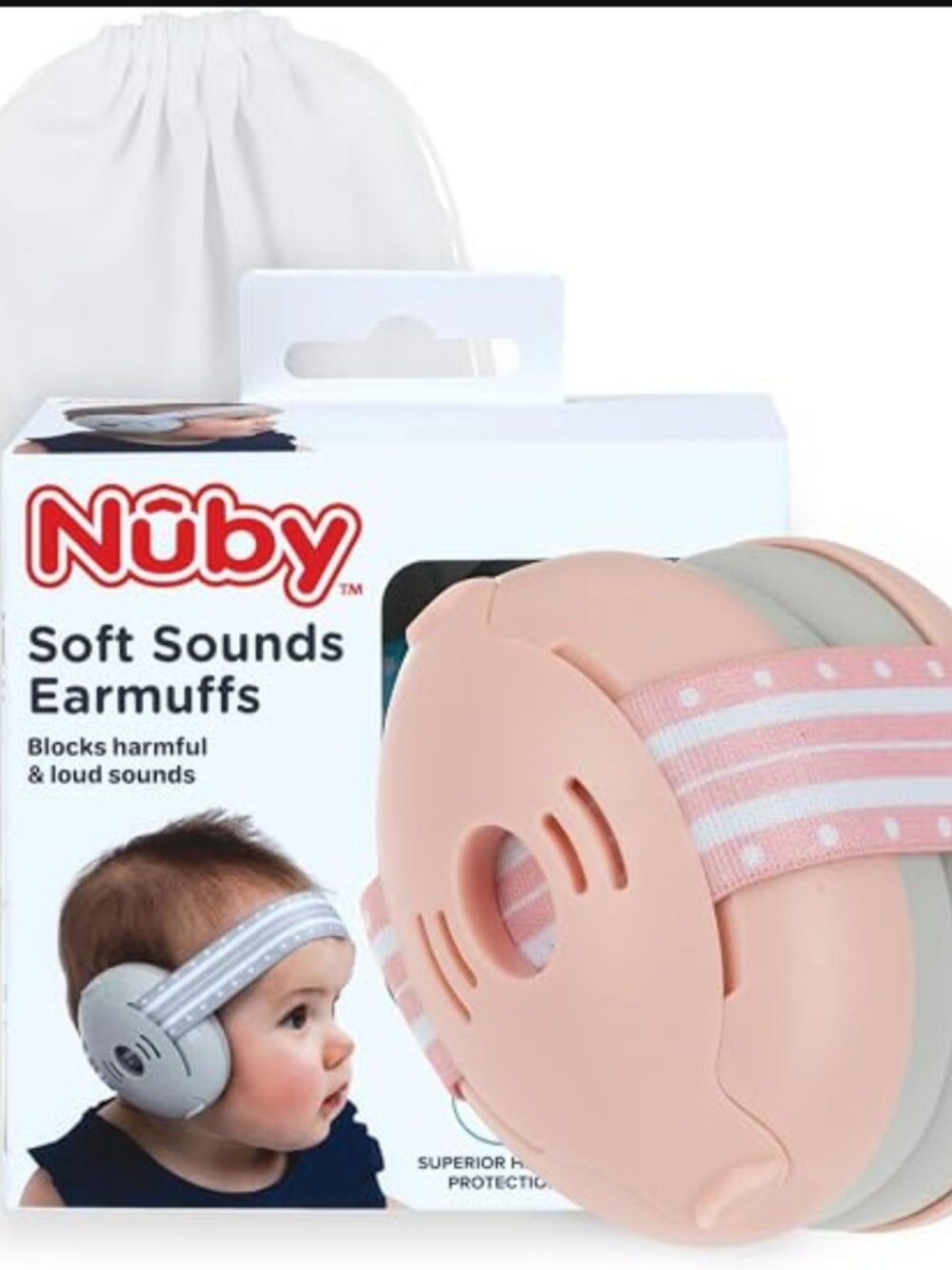 Nuby Soft Sounds Noise-Canceling Earmuffs with Travel Case